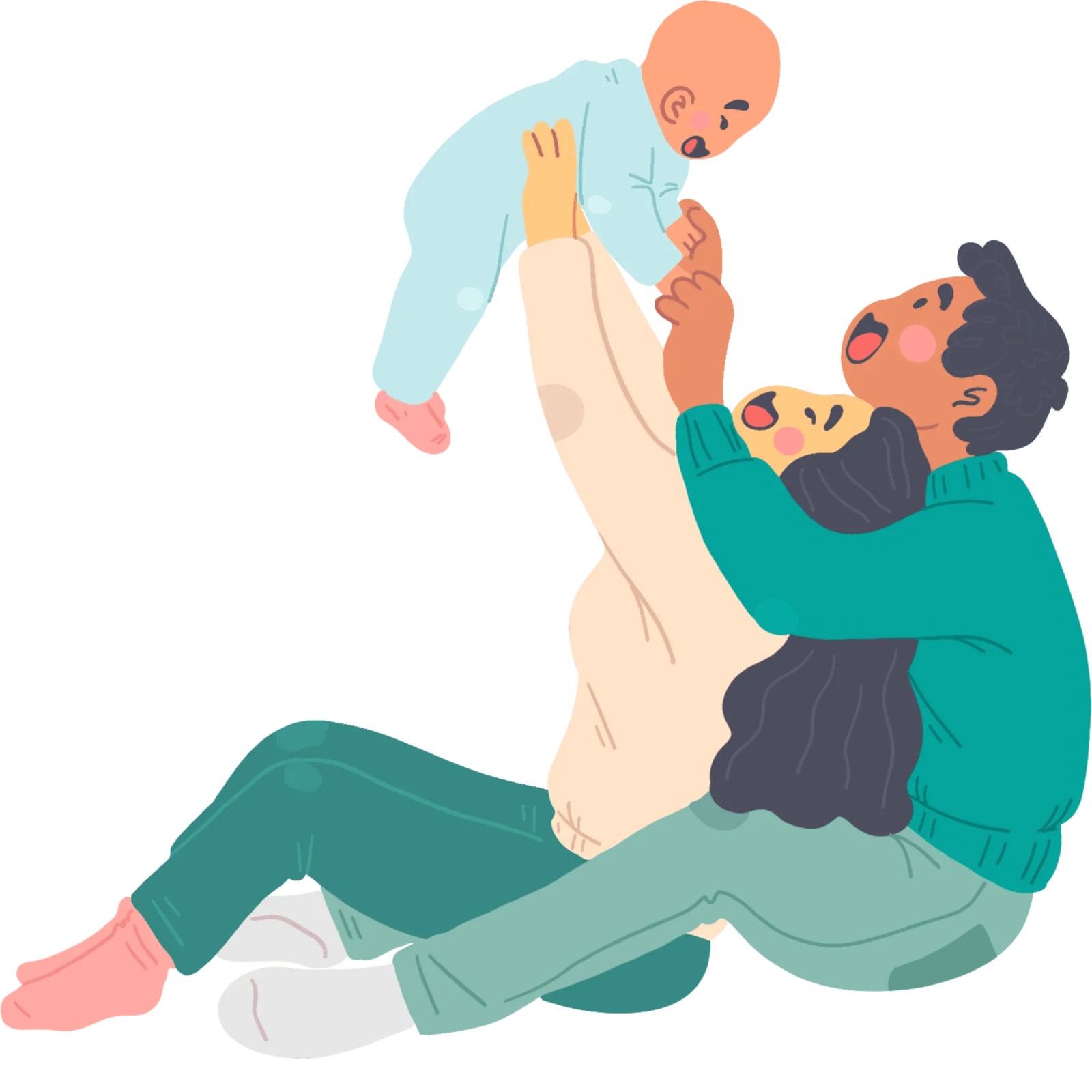 Illustration d’un parent qui joue avec son enfant